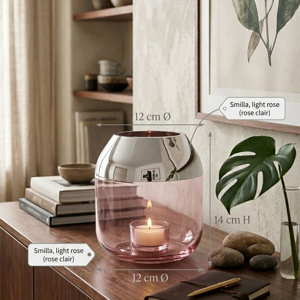 Photophore Smilla, Rose Clair (Rose Clair) 🕯️